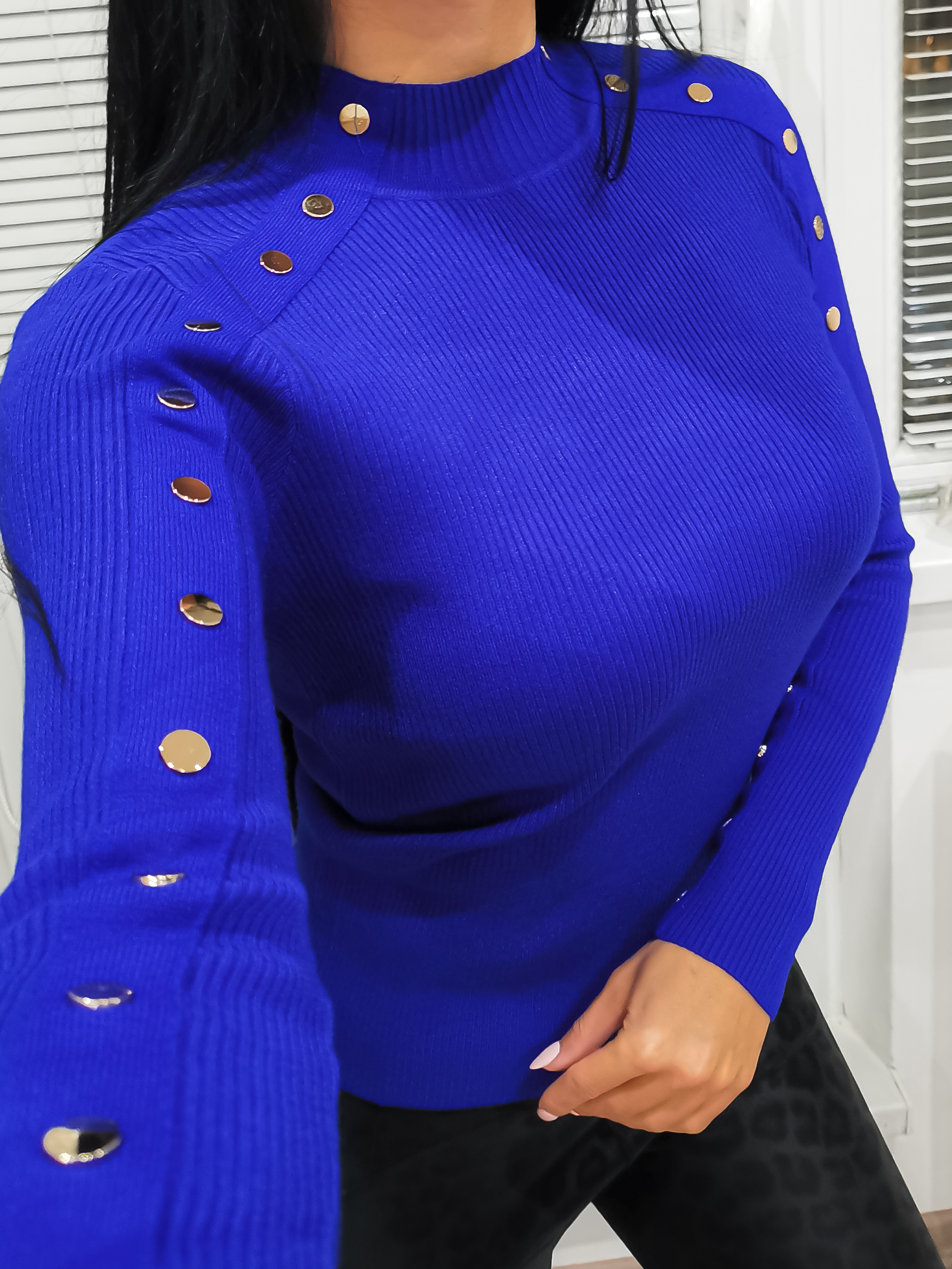 Hodvábny sveter Lux modrý 